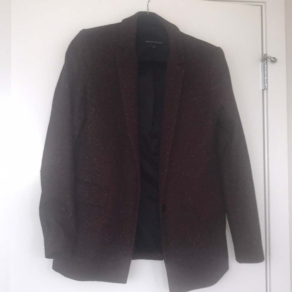 Banana Republic Maroon Tweed Blazor